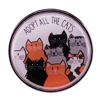 adopt all cats cute cat jewelry gift pin wrap garfashionable creative cartoon brooch lovely enamel badge clothing accessories
