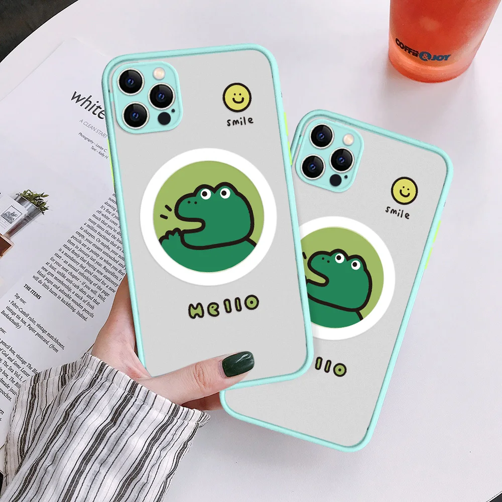 

Luxury Cute Frog Magnetic Case for IPhone 14 13 11 12 Pro Max Mini X XR XS 7 8SE 2022 Shockproof Wireless Charge Cover Fundas