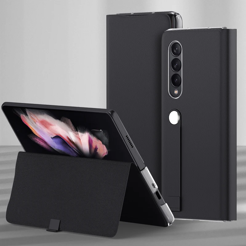 

ZSHOW Flip Case for Samsung Z Fold 3 Drop-proof Case Stand Comfortable Skin Feel Full Body Protection Shockproof