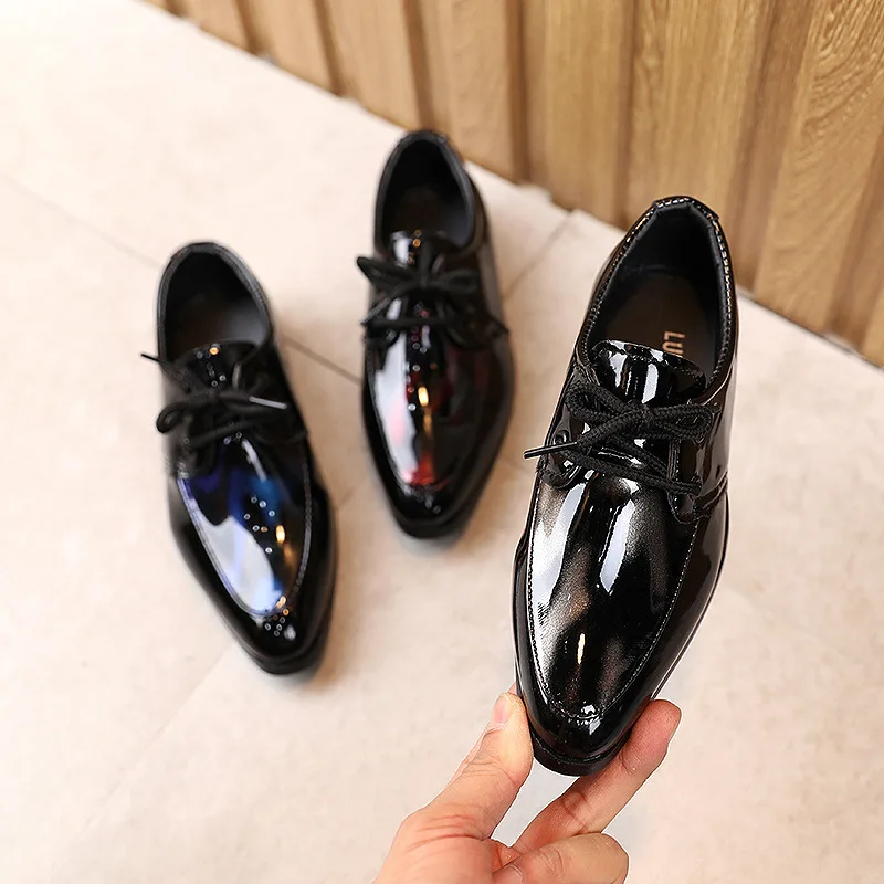

CAPSELLA KIDS Boys Autumn Lace-Up Leather Shoes Children Girls Soft Sole Casual Shoes Size 21-36