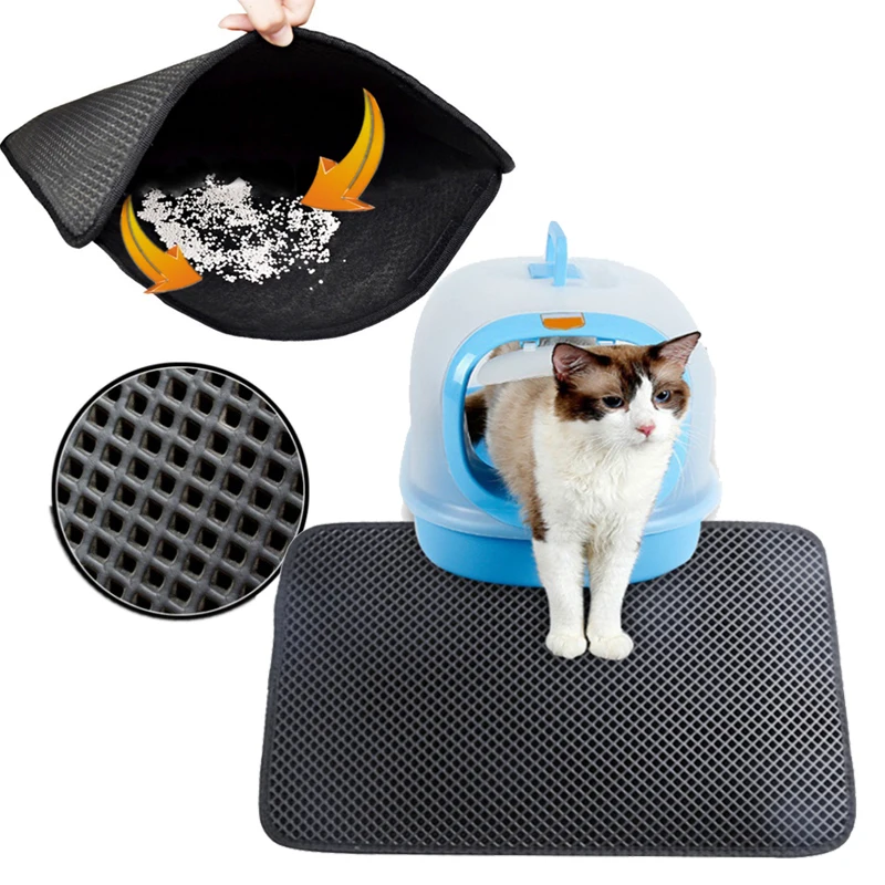 

K40 Waterproof Pet Cat Litter Mat Double Layer Litter Cat Bed Pads Trapping Pets Litter Box Mat For Cats House Clean mat