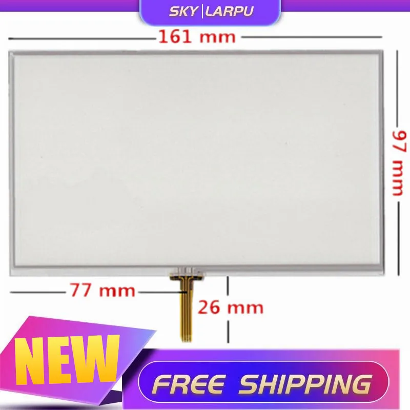 

New 7 Inch 4 Wire Weld Resistive Touch Screen For 161mm*97mm GPS Navigator Digitizer Touch Panel Glass Free Shipping