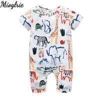 summer baby jumpsuit cartoon animal baby romper for new born 0 3 short sleeve newborn clothing baby clothes boys girls