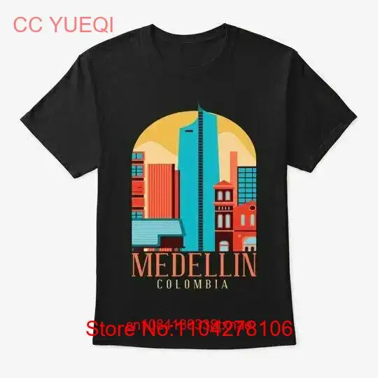 Colombia Skyline Medellin Souvenir s T Shirt long or short sleeves