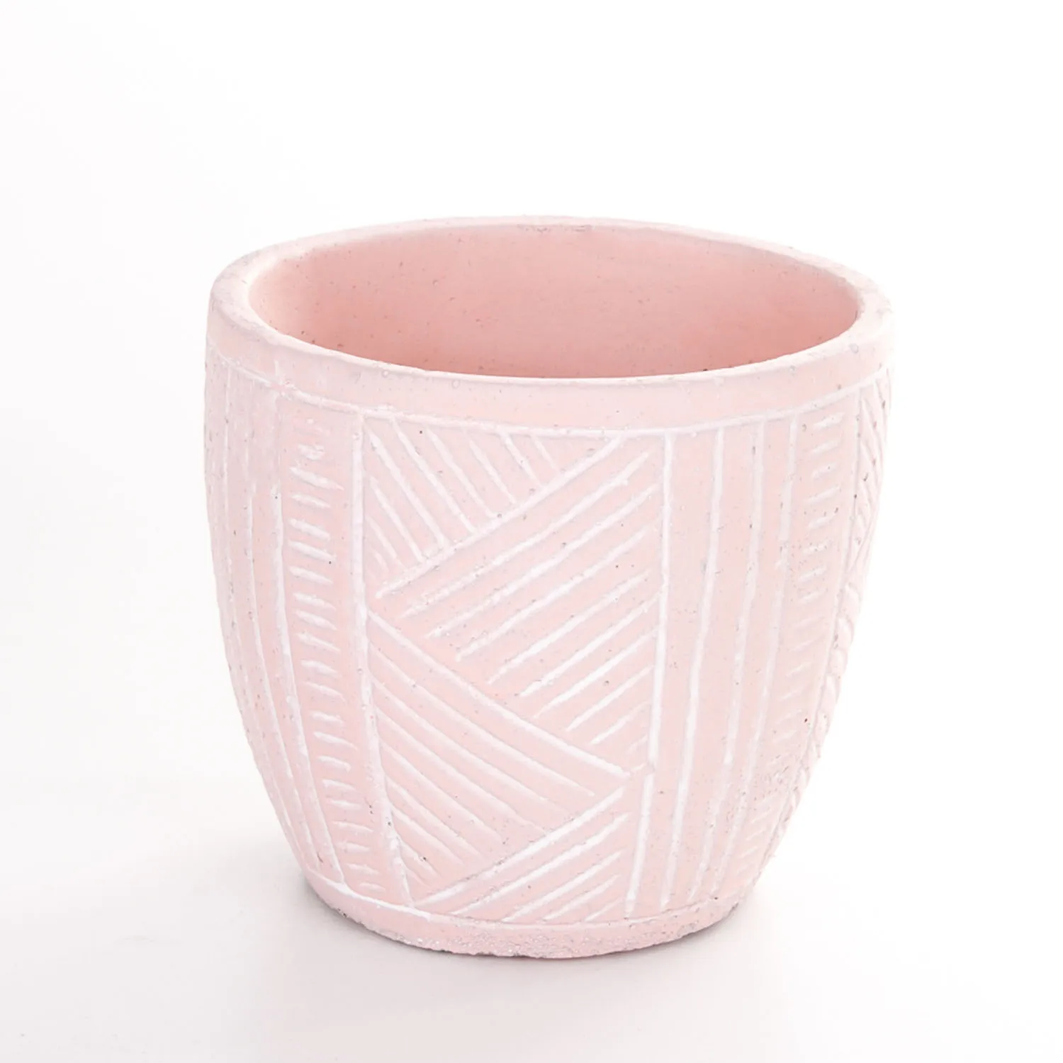 

Authentic striped pink concrete flower pot 13,5x x Cm
