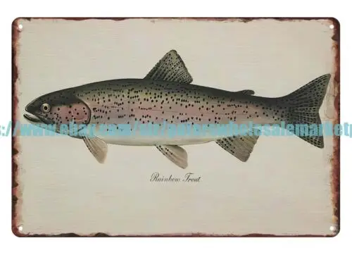Радужная Форель рыба известная коллекция Heddon металлический жестяной знак