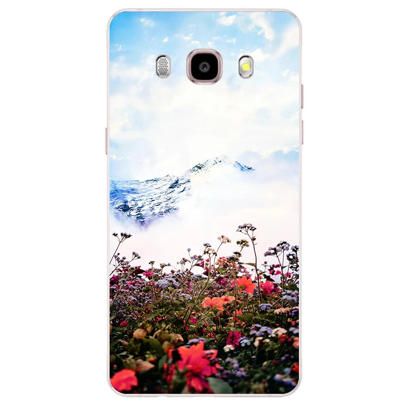 Цветной цветочный чехол для Samsung Galaxy J5 2016 J510 J510F мягкий силиконовый J 5 чехлы бампер