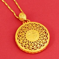 auspicious eight treasure compass pendant accessories ancient gold hollow for men and women necklace jewelry holiday gift