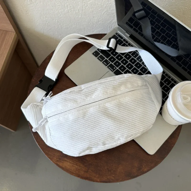 Вельветовая женская поясная сумка парусиновая студенческая через плечо