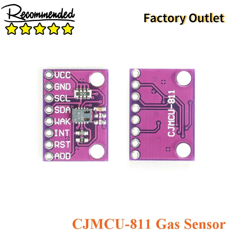 

Датчик обнаружения углекислого газа CCS811 CO2 eCO2 TVOC, Датчик качества воздуха, выходная мощность I2C, электронный, DIY