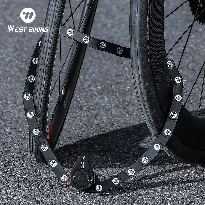 WEST BIKING Bike Foldable Password Lock Anti-theft E-Bike Chain MTB Padlock Motorcycle Safety Portable Locks Bicycle Accessories_voghion.com