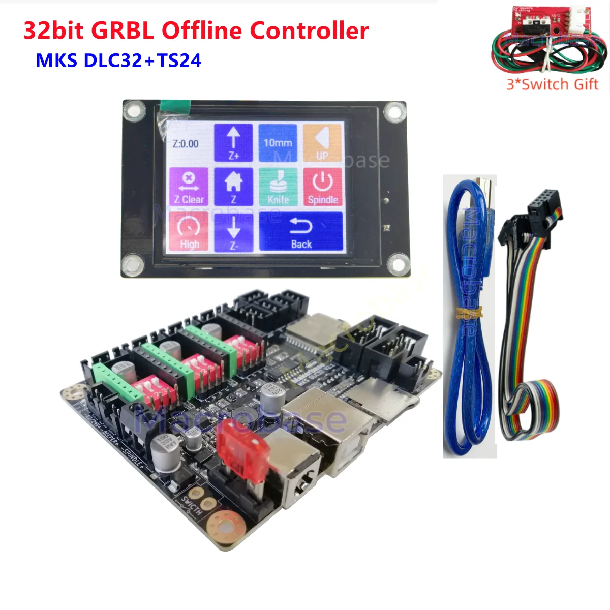 MKS DLC32 CNC shield offline controller 32bit GRBL card 3018 PRO 3020 MAX parts MKS TS24 touch screen for laser engraver machine