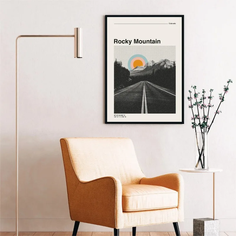 Винтажные настенные картины в национальном парке с фотографиями леса и гор