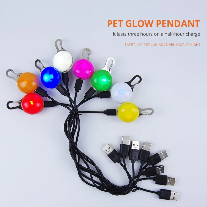 

Led Flashlight Pet Dog Collar Glowing Pendant Night Safety Pet Necklace Luminous Bright Decor Collars for Night Light