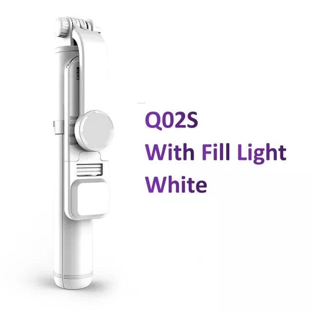 

Wireless bluetooth selfie stick foldable mini tripod with fill light shutter remote control for IOS Android