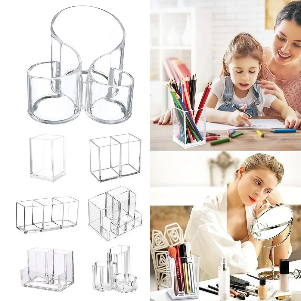 

Подарочные канцелярские контейнеры для студентов, прозрачный Настольный органайзер, держатель для кистей для макияжа, держатель для ручек, коробка для хранения косметики