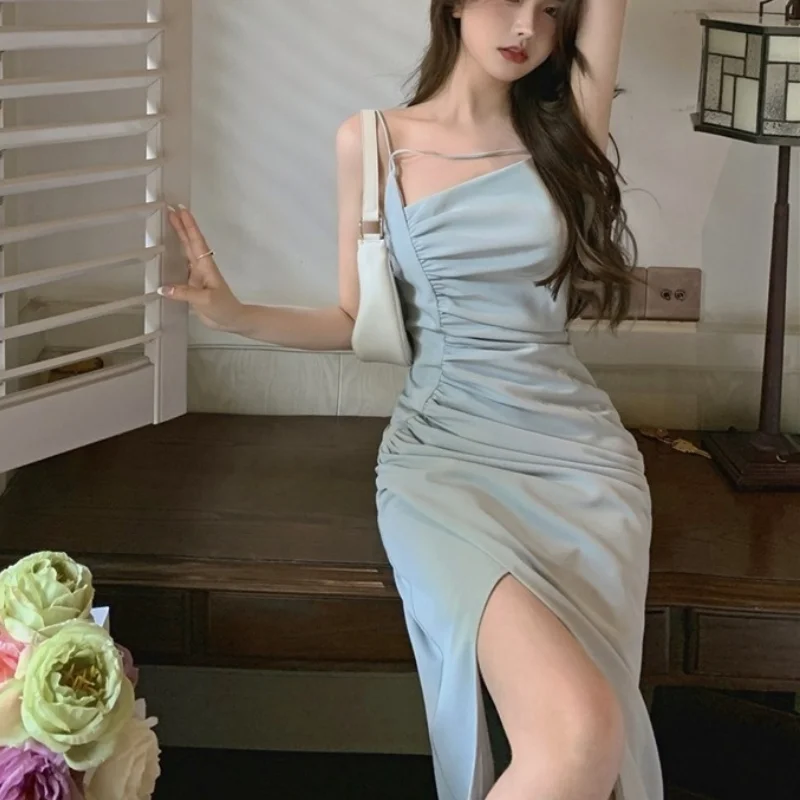 Платье женское на бретелях Элегантное повседневное винтажное элегантное милое