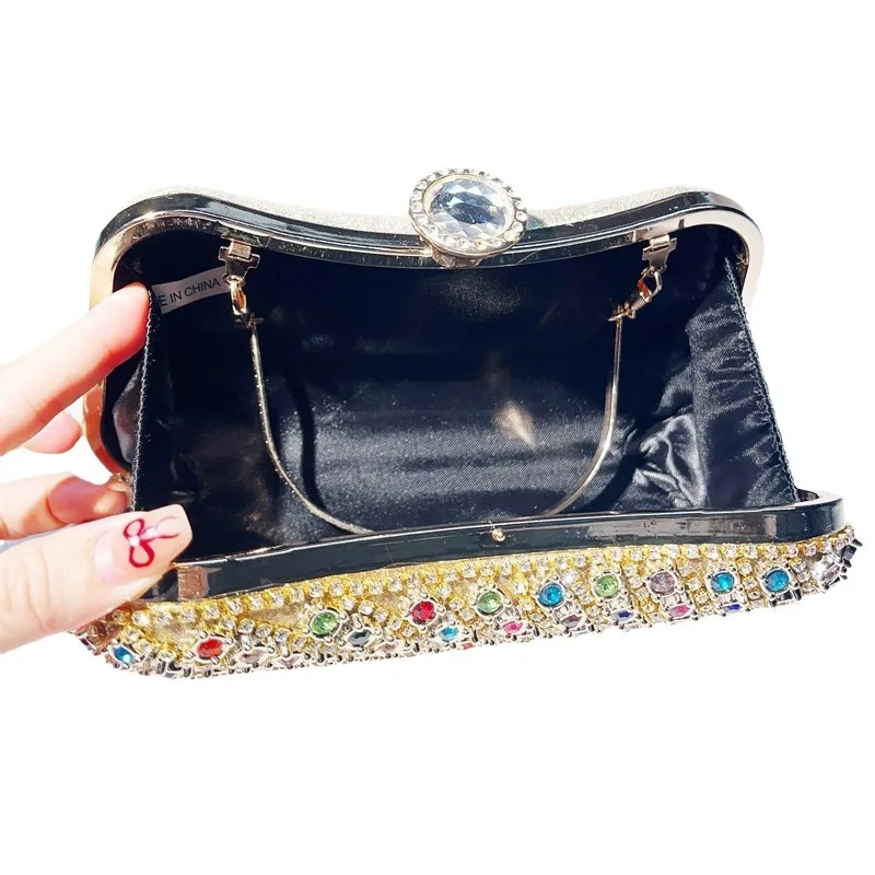 Весна и лето 202 новый цветной клатч с драгоценными камнями обеденная сумка