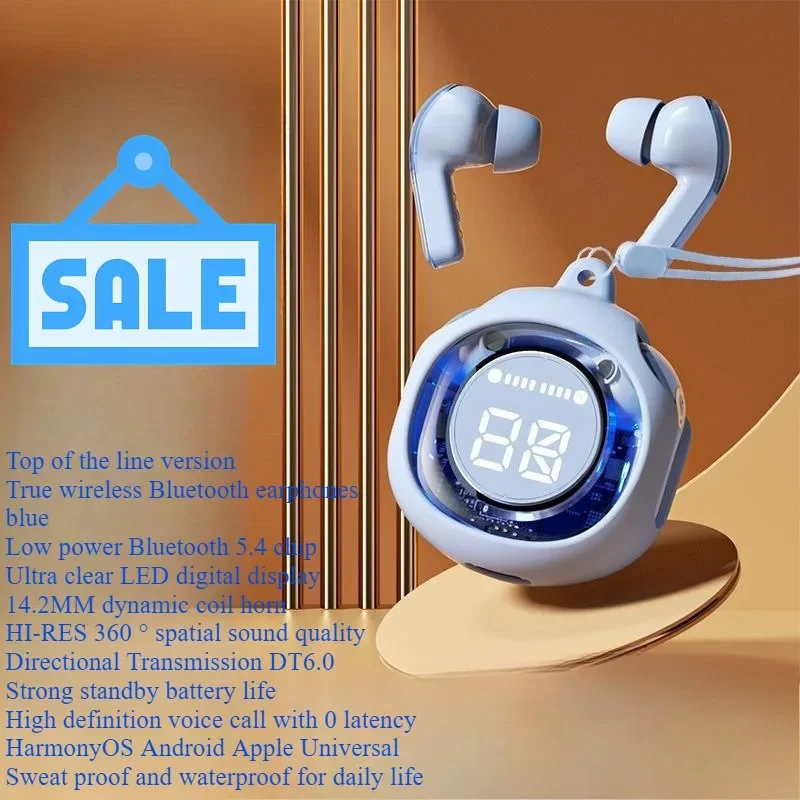 T8 PRO Tws Bluetooth наушники прозрачные со светодиодным цифровым дисплеем беспроводные