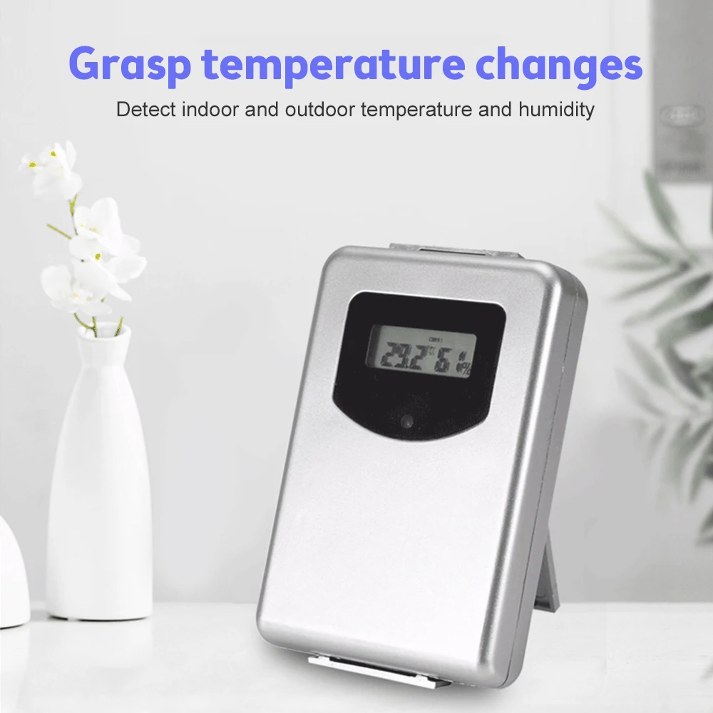

433MHz Wireless Thermometer Hygrometer LCD Digital Temperature Sensor Humidity Meter Gauge Tool Weather Station with Screwdriver