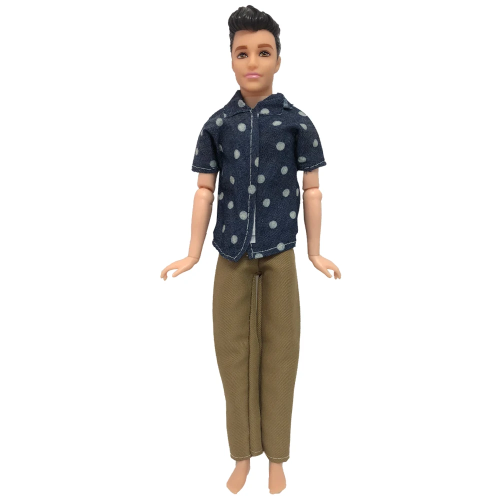 NK официальный комплект одежды для куклы Кена, рубашки, брюки, ежедневная одежда, костюм, осенняя одежда для детей
