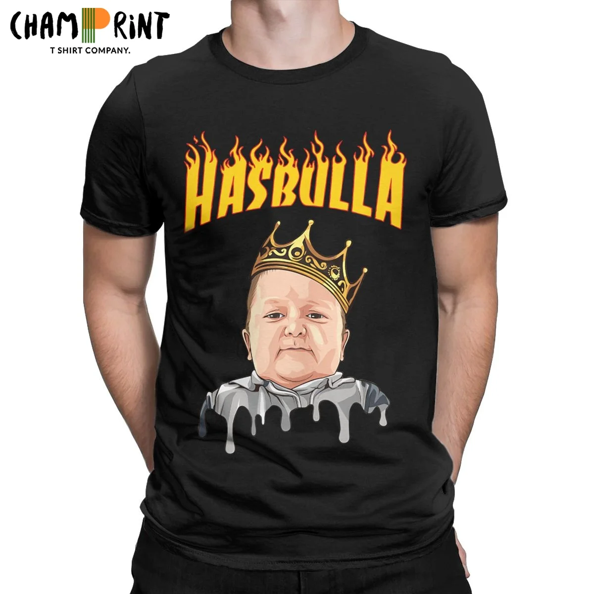 

Novelty King Hasbulla Magomedov T-Shirt for Men Round Neck 100% Cotton T Shirt Funny Khabib Short Sleeve Tees Classic Clothes