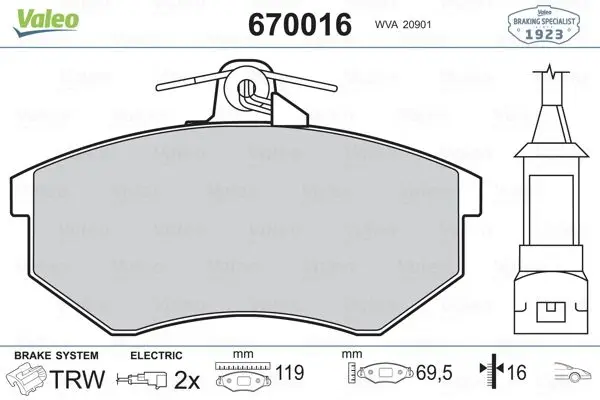 

670483 для ten brake BALATASI TK PASSAT A6 /// tdi