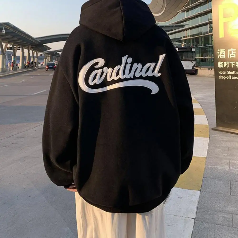 

Men Sweatshirt Stylish Large Pocket Plush Hooded Sweatshirt Super Soft Men Hooded Sweatshirt