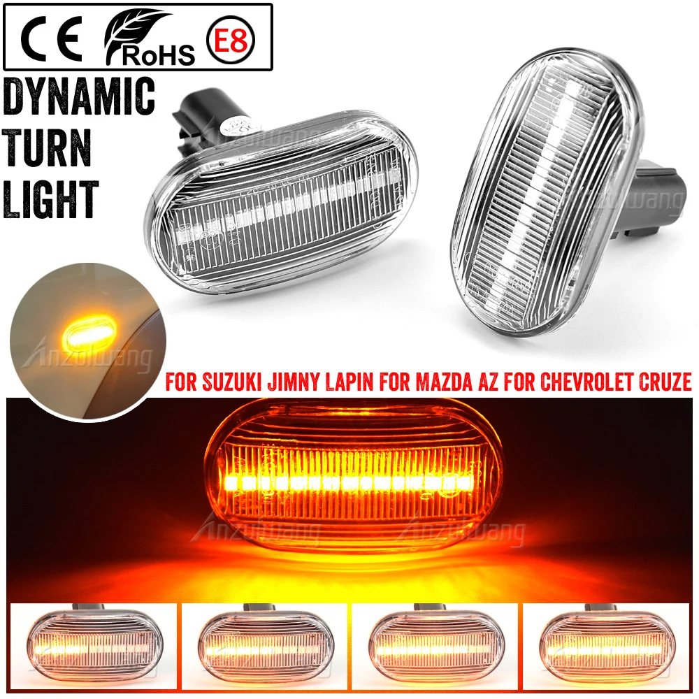 

2Pcs LED Dynamic Side Marker Lights Turn Signal Indicator Sequential Lamps For Suzuki Jimny JB64W Sierra JB74W JB23W Lapin Carry