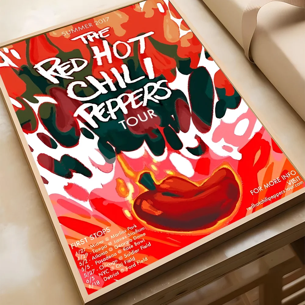 Popular Rock Band Red Hot Chili Peppers Anime Posters Sticky HD Quality Wall Art Retro For Home Room Decor