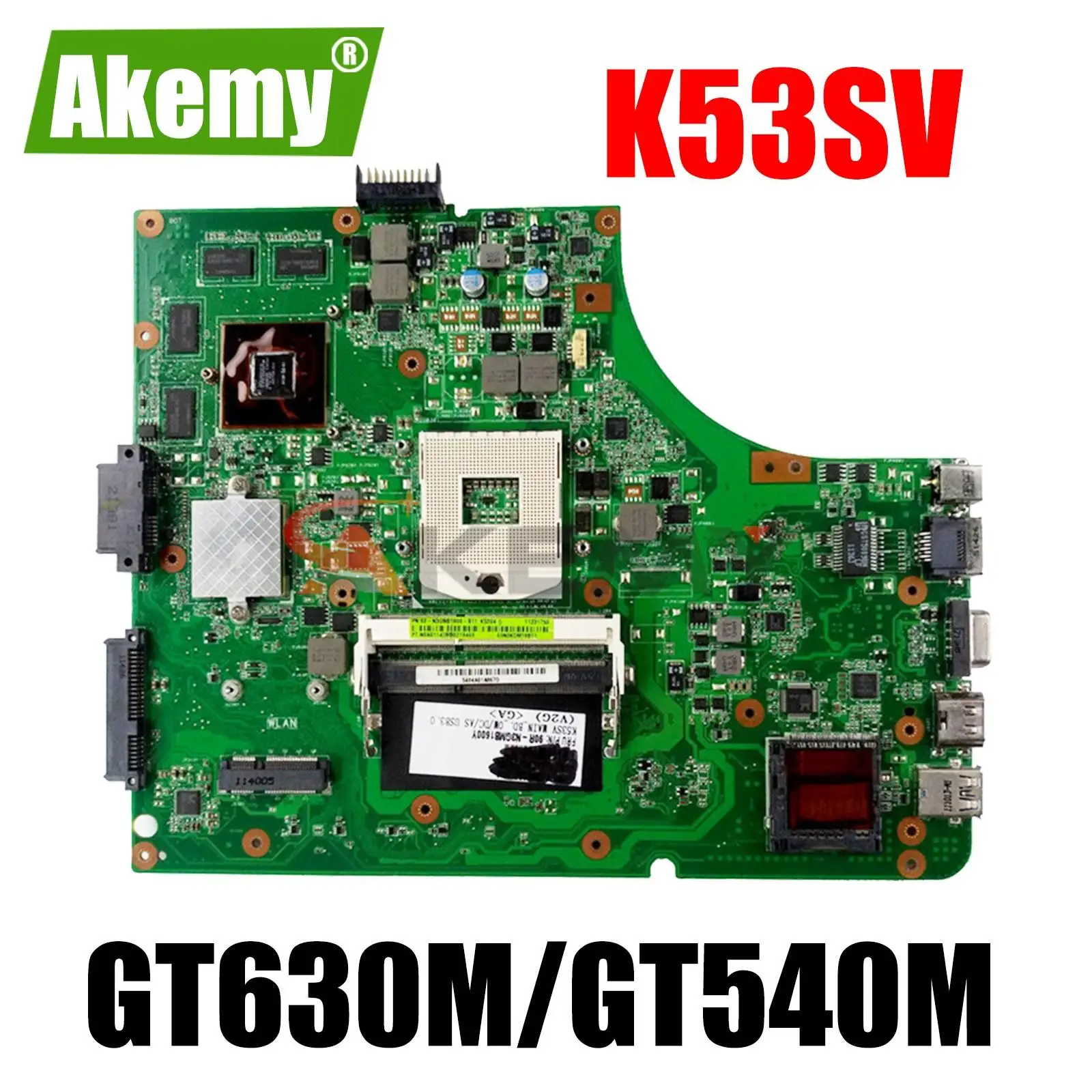 

K53SV Mainboard For ASUS K53SM K53S A53S X53S P53S K53SJ K53SC Laptop Motherboard GT630M/GT540M/GT520M-1G/2G 100% Working