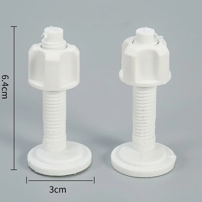 

1 pair Plastic Toilet Seat Hinge Repair Bolts + Fitting Screws +Washers Kit Replacement Toilet Fixing Mountings