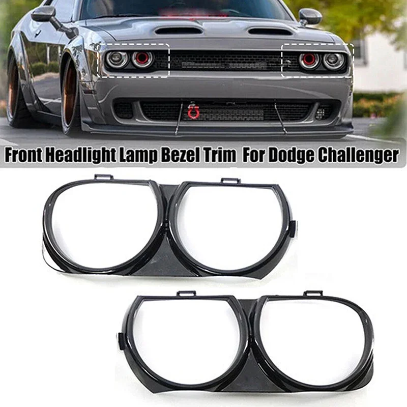 Черная накладка на переднюю фару из АБС-пластика для Dodge Challenger GT 2017 2019 2020