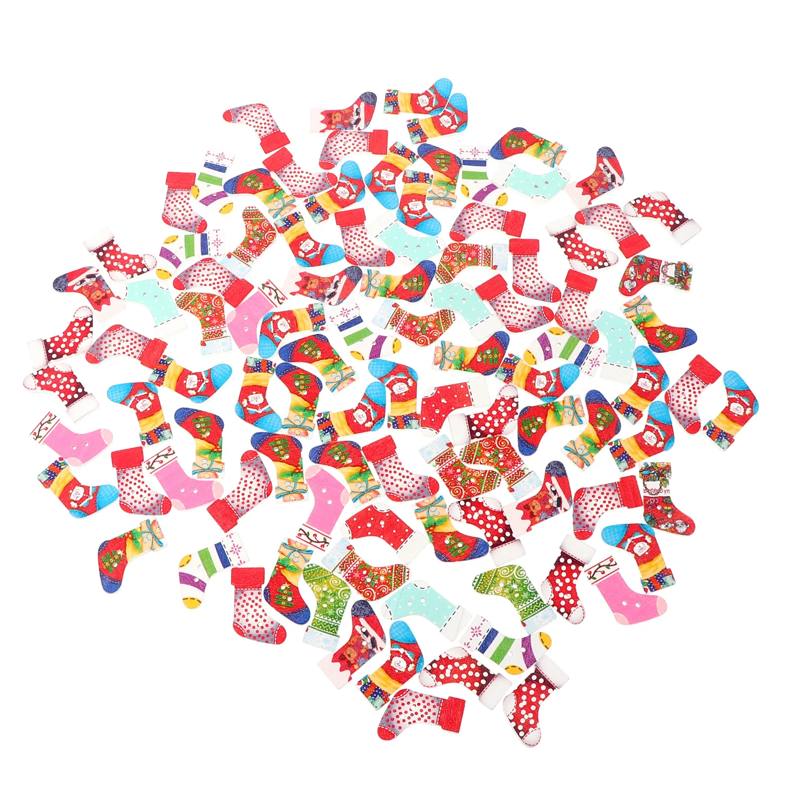 

Christmas Button Sewing Wooden Buttons Embellishmentsnovelty Flatback Craft Project Cute Hole