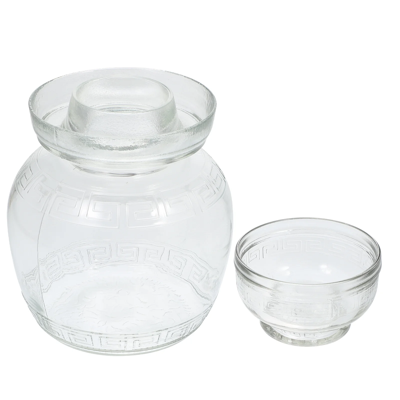 

Traditional Glass Fermenting Jar Glass Food Container Kimchi Jar for Kitchen