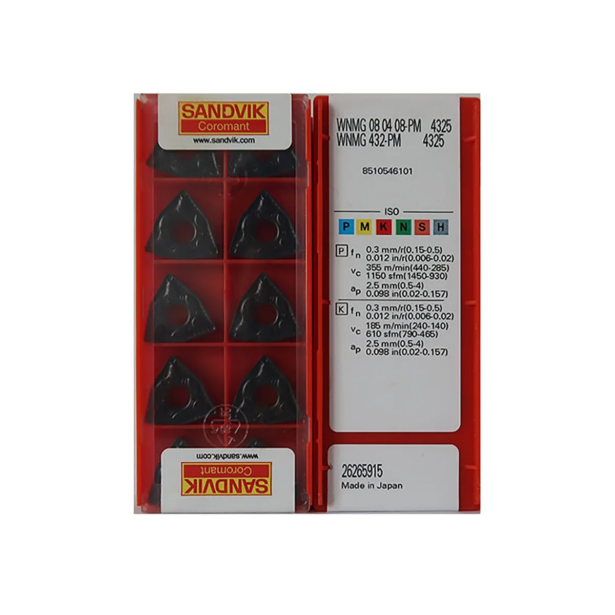 

Sandvik Coromant 100% Original WNMG080408 PM 4325 WNMG08 Medium Finishing Carbide Turning Inserts TurningTools
