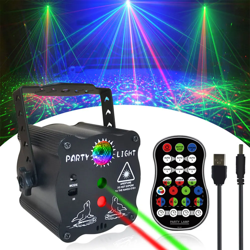 

RGB диско-светодиодный атмосферный проектор, беспроводной контроллер, сценическое освещение, Декорации для дома, вечевечерние, DJ KTV светильник