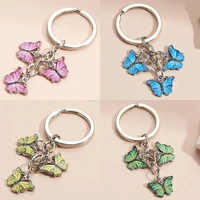 1 pc summer new color butterfly keychain new colorful enamel butterfly keychain insects car key women bag accessories