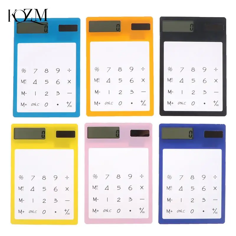 1Pc Transparent Cartoon 8-Digit Calculator Solar Energy Mini Portable Calculator