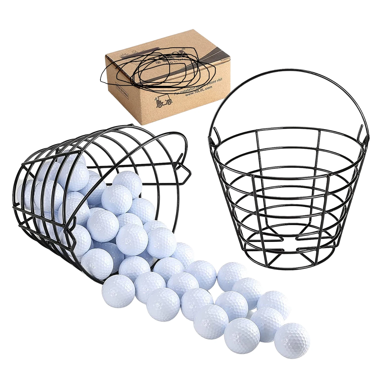 

Metal Golf Ball Storage Basket Durable Golf Ball Container Portable Large Capacity Ball Carrying Bucket Hold 50 Golf Balls