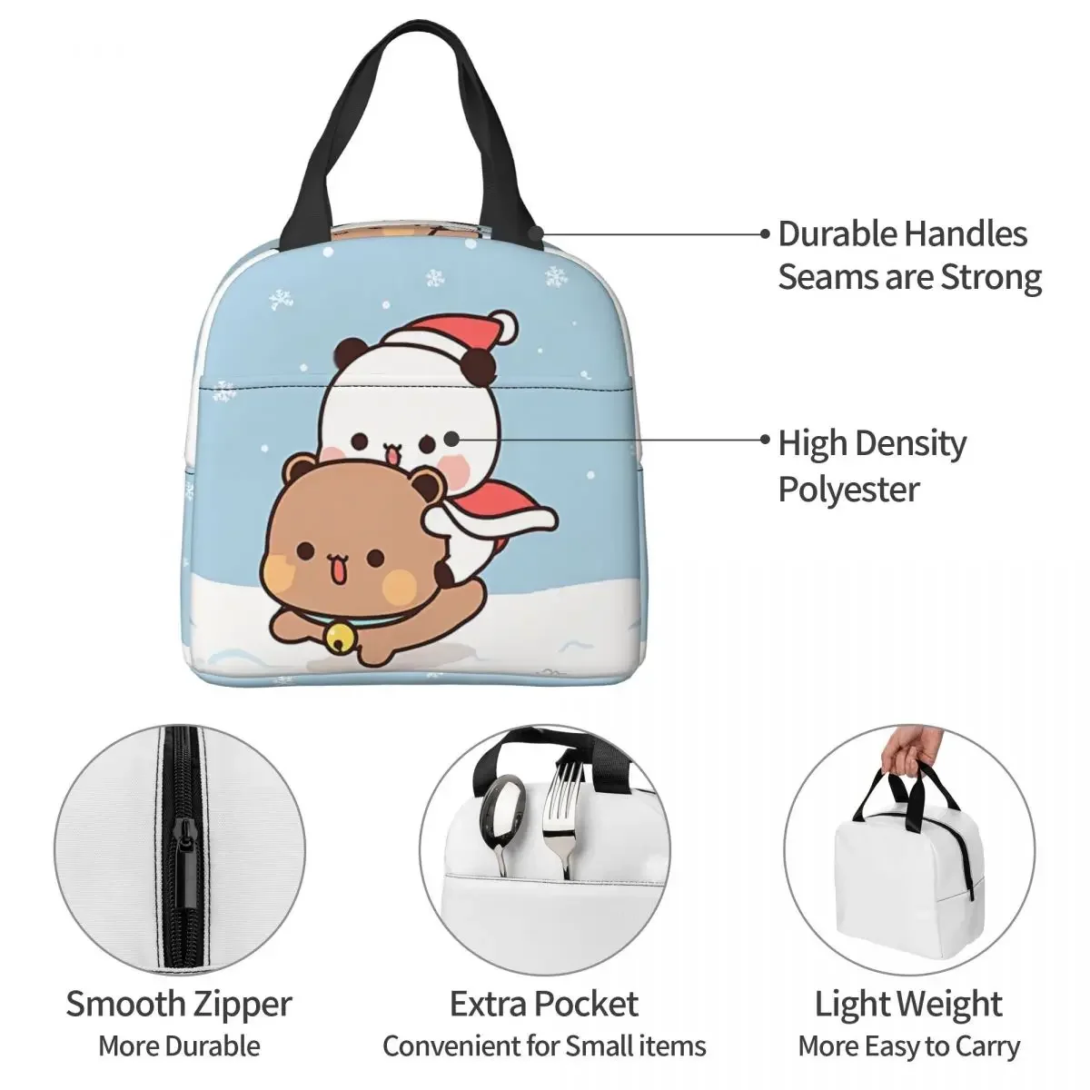 Рождественская изолированная сумка для ланча Bubu и Dudu аниме женская детская