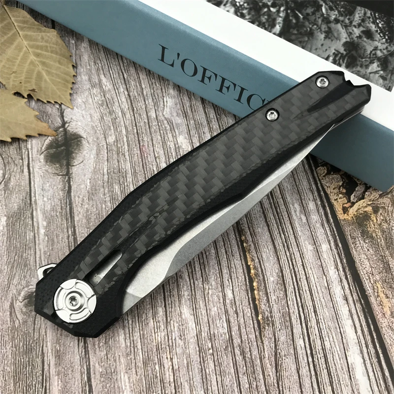 ZT 0707 Складной Нож D2 Стальное Лезвие С Ручкой Из Углеродного Волокна Открытый