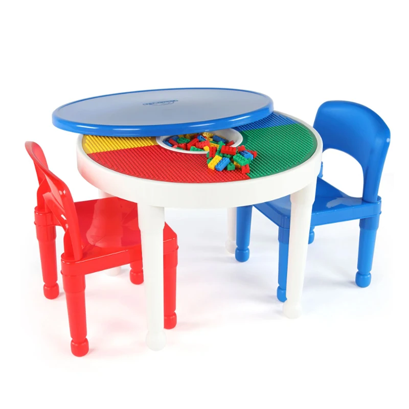 

Humble Crew Playtime 2 in 1 Plastic Building Block-Compatible Activity Table Chairs Set