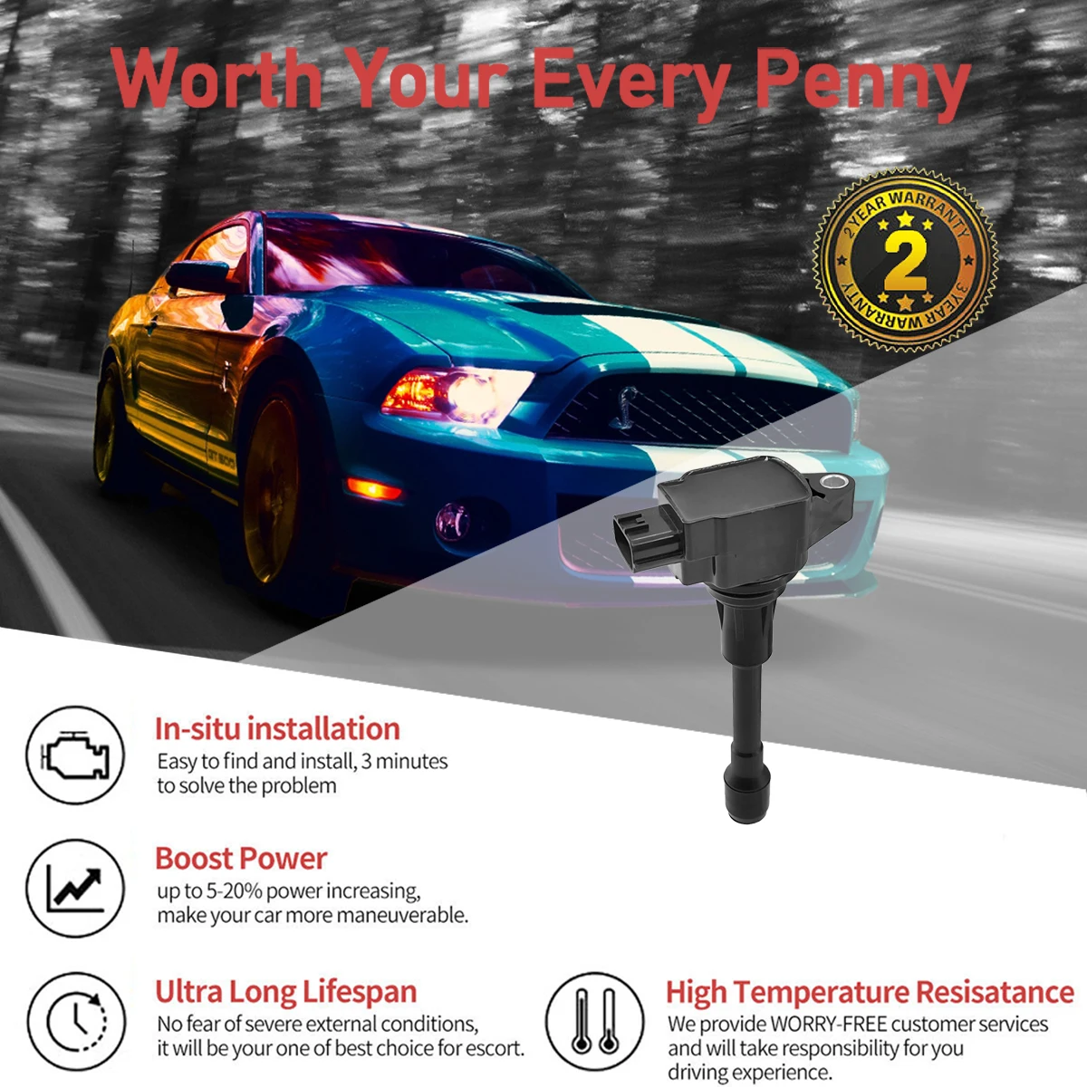 Фото 4 шт. катушка зажигания + иридиевая свеча зажигания для Nissan Altima Cube Rogue Infiniti FX50 uf549 22448ED000 22448JA00A 22448JA00C №2