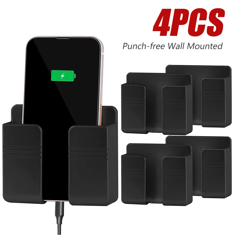 4/2/1 Pz Multifunzione Punch Free Wall Storage Box Organizer Tv Telecomando Montato Supporto Di Ricarica Per Spina Del Telefono Cellulare