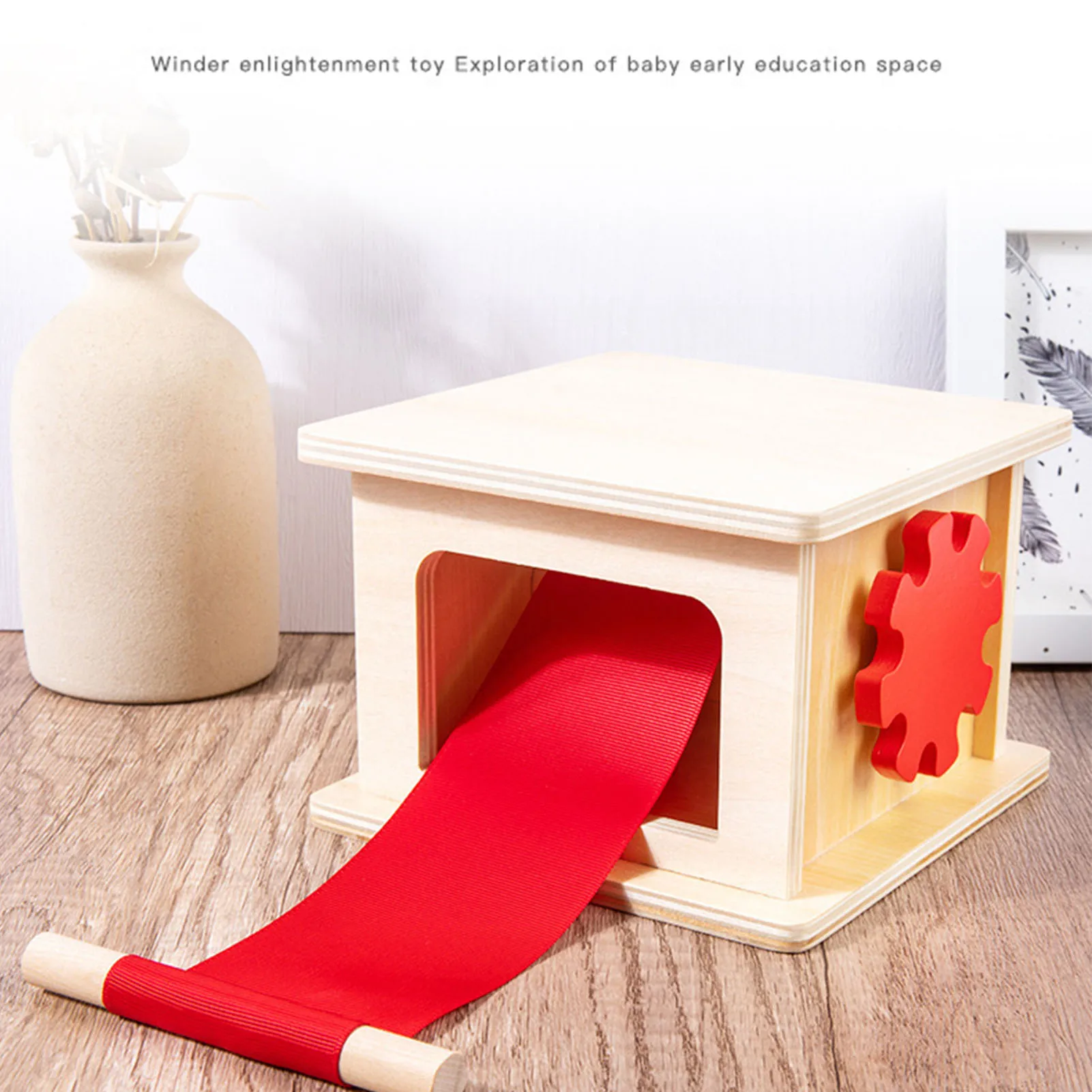 

Kids Toy Learning Toys Fabric Winder Toy For Unisex Children Girls Holiday Gifts Montessori Winder Game Toy Wooden Pulling Game