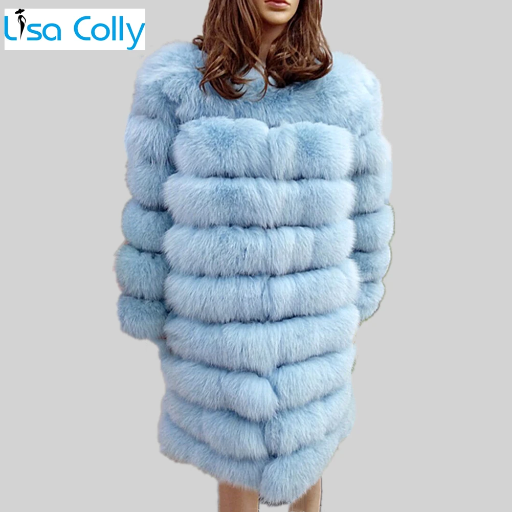 Lisa Colly New Womens Fluffy Faux Fur Long Coats Jackets White Black Fake Fur Coats Overcoat Women Winter Warm Coat Outerwear