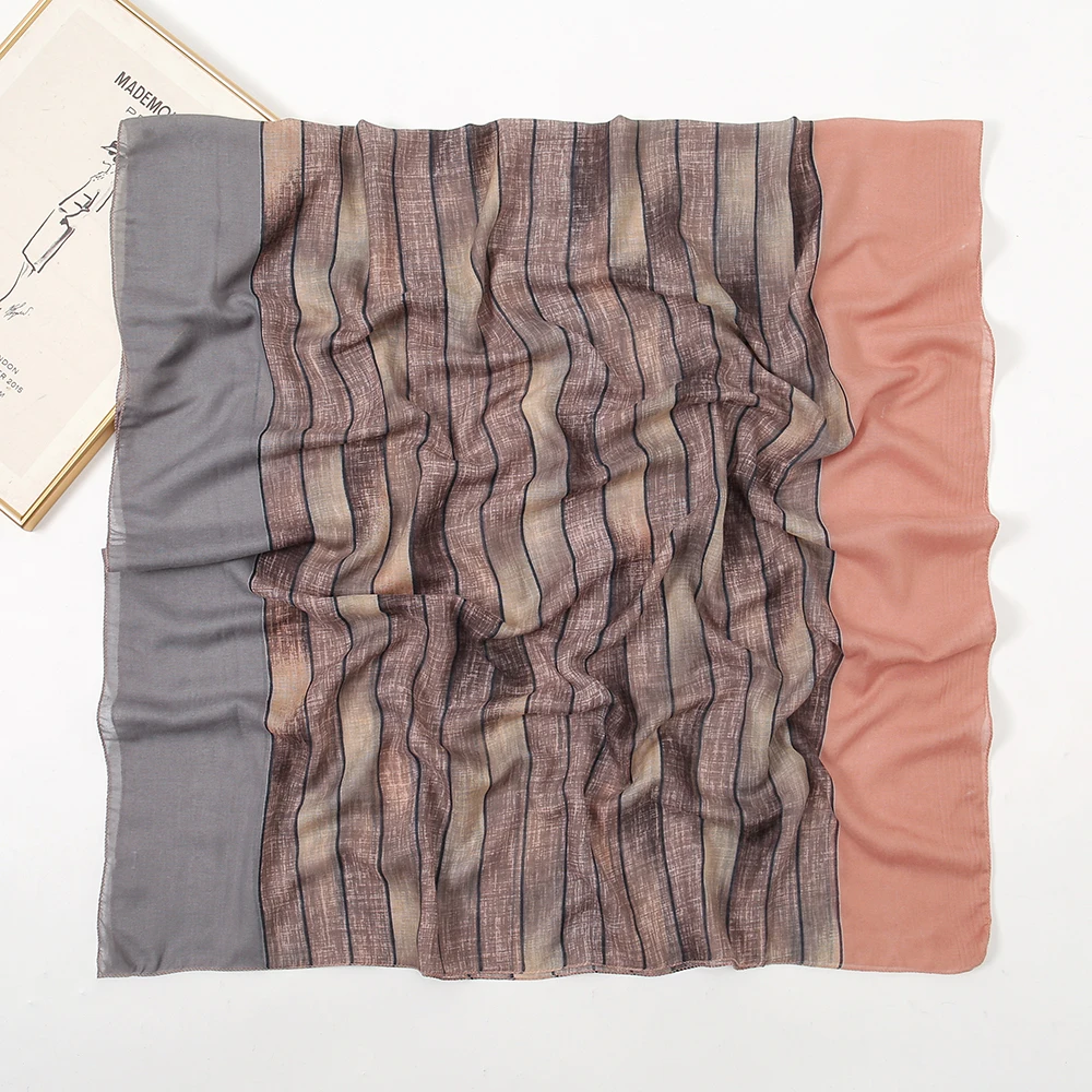 Шаль из вискозы с принтом для мусульманской женщины зимняя Пашмина 180*90 см