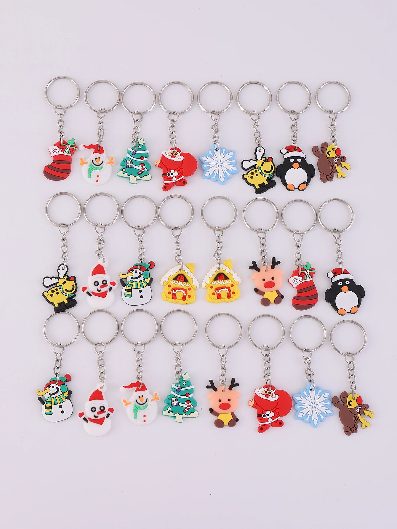 24 шт. брелок для ключей с рождественскими подарками сумка орнаментом Санта-Клаус