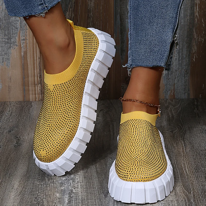 

Туфли женские со стразами, повседневная обувь на платформе, модные лоферы, большие размеры, весна